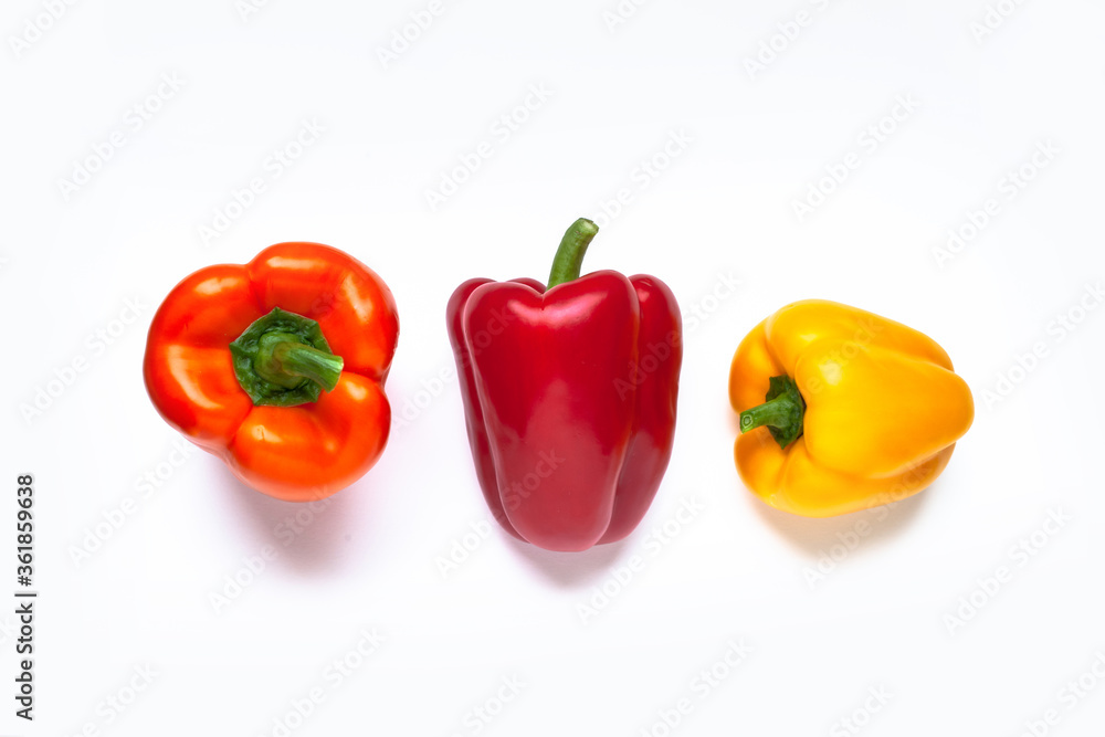 three fresh bell pepper