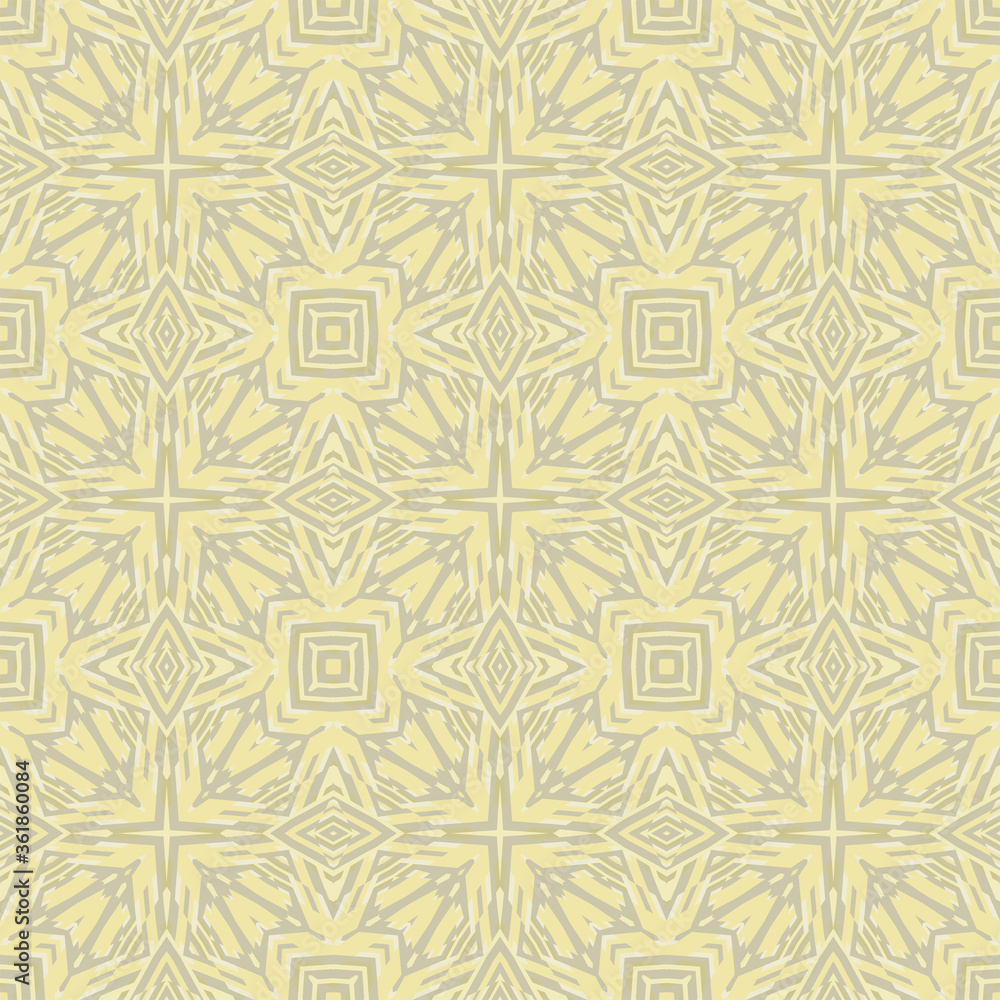  Trendy bright color seamless pattern in gold for decoration, paper wallpaper, tiles, textiles, neckerchief, pillows. Home decor, interior design, cloth design.