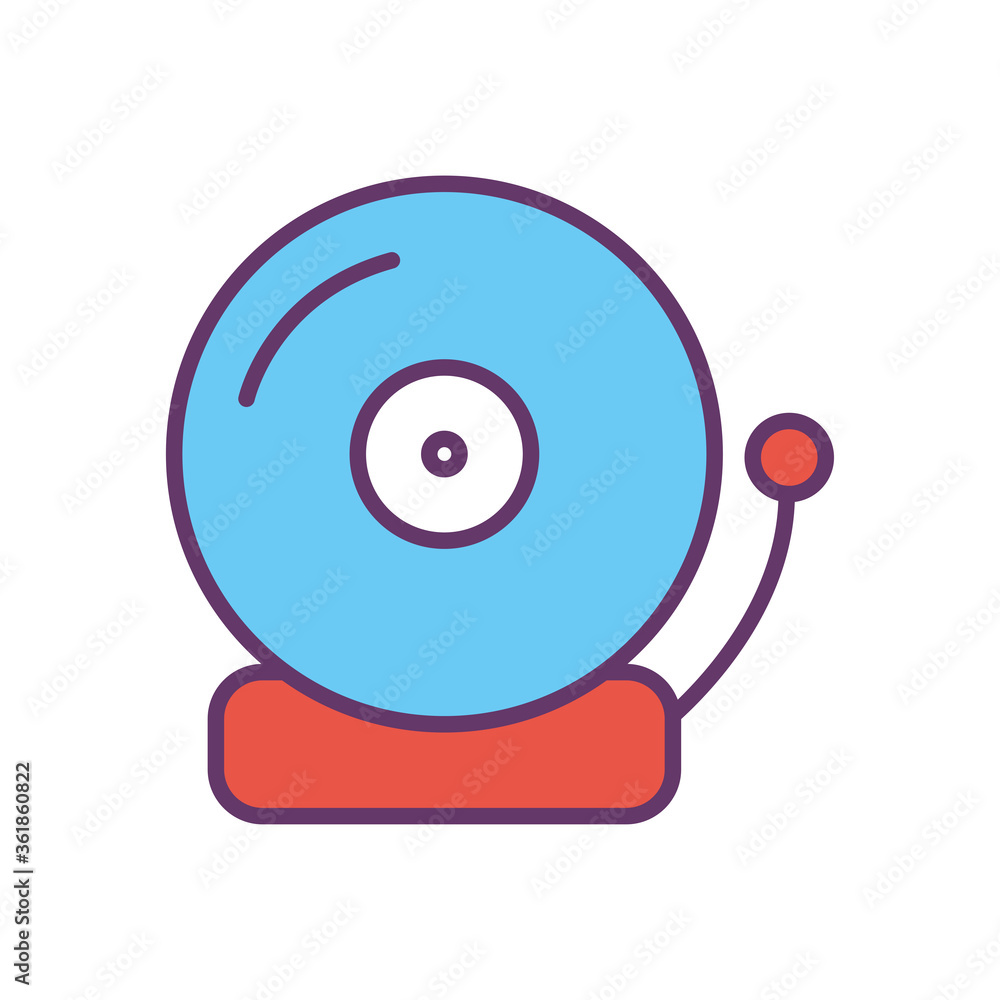 School bell line and fill style icon design, education class lesson knowledge preschooler study learning classroom and primary theme Vector illustration School bell line and fill style icon design, education class lesson knowledge preschooler study learning classroom and primary theme Vector illustration