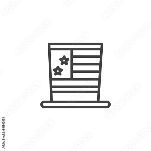 Uncle Sam's Hat line icon. linear style sign for mobile concept and web design. American independence day hat outline vector icon. Symbol, logo illustration. Vector graphics