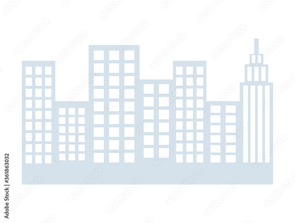 Buildings design, City architecture urban modern downtown contemporary metropolis exterior and construction theme Vector illustration