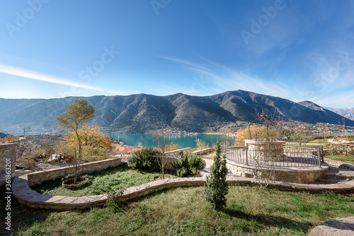 Beautiful autumn view of the Bay of Kotor. Montenegro