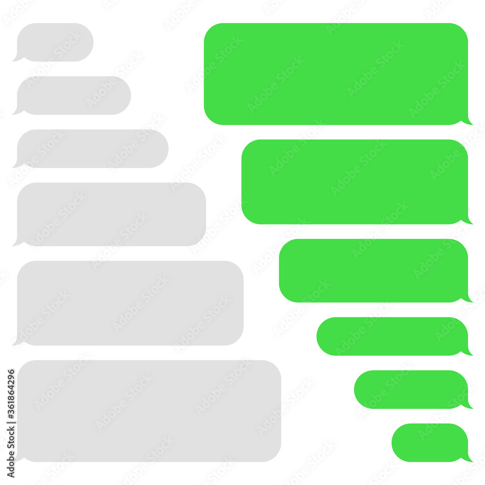 Blank vector message bubbles. Chat or messenger speech bubble. SMS text frame. Short message sending. Blank vector message bubbles. Chat or messenger speech bubble. SMS text frame. Short message sending.