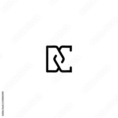 N C NC Initial logo template vector