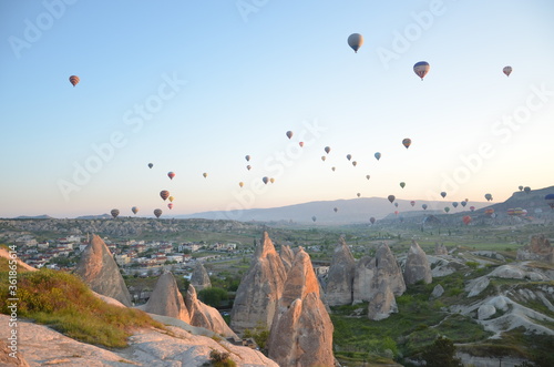 fairy chimneys abstract cappadocia balloons kapadokya hot-air baloon