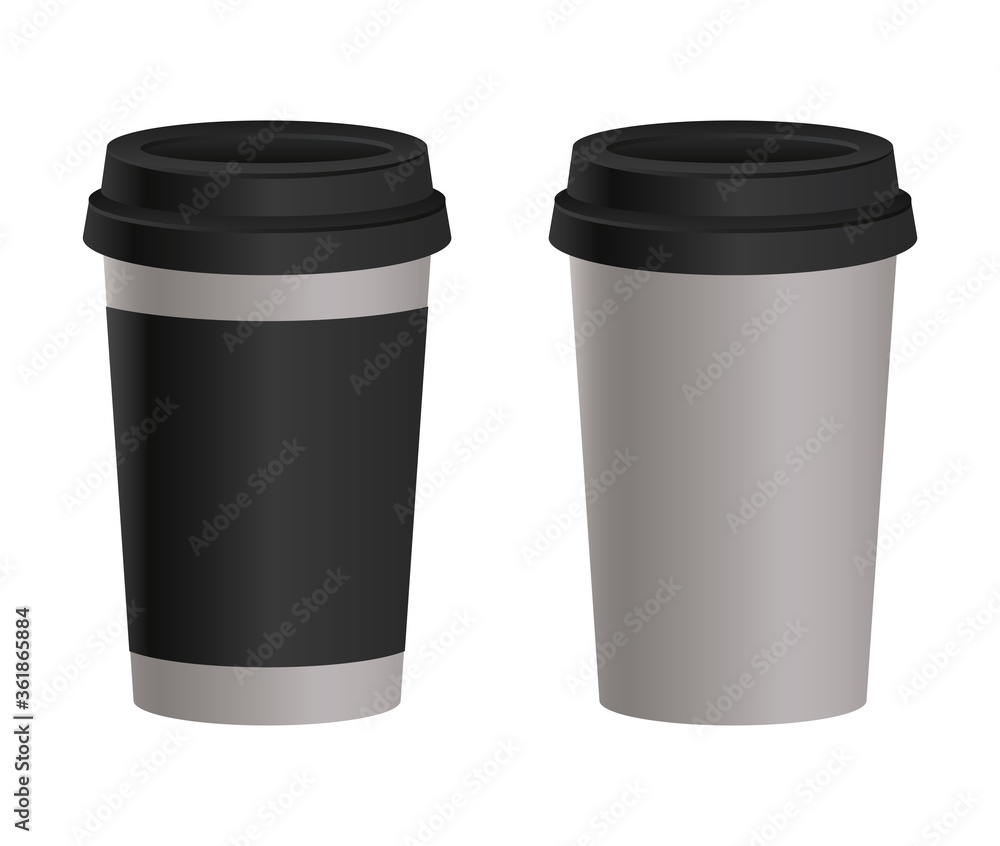 Mockup coffee mugs design of corporate identity template and branding theme Vector illustration Mockup coffee mugs design of corporate identity template and branding theme Vector illustration