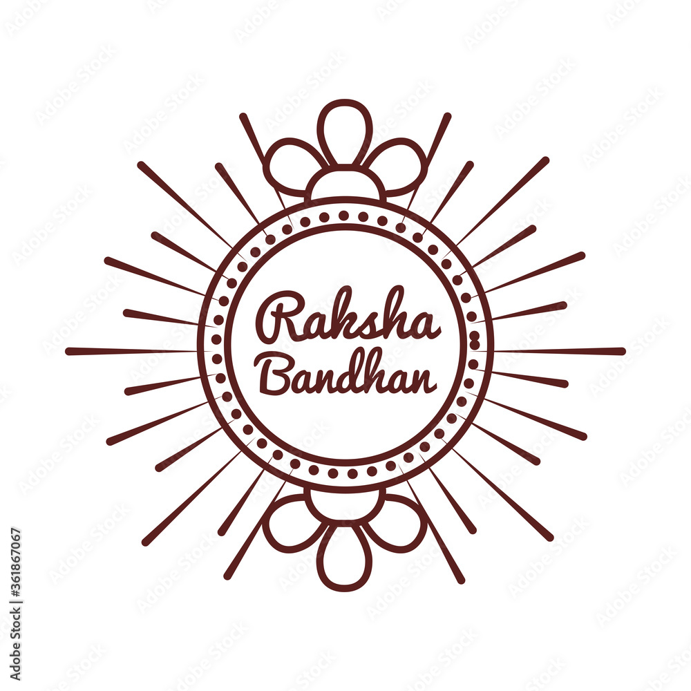happy raksha bandhan celebration with circular frame line style happy raksha bandhan celebration with circular frame line style