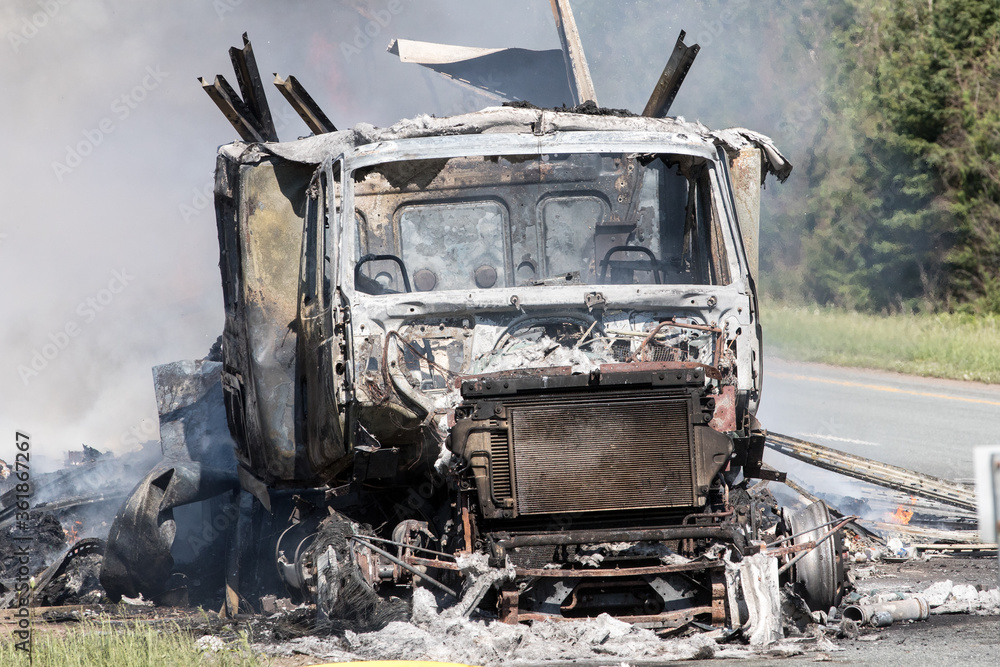 Tractor trailer burned Tractor trailer burned