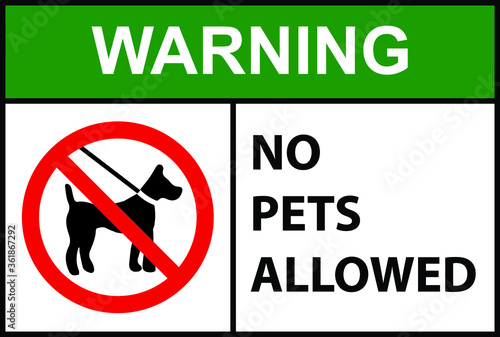 No pets allowed warning sign vector