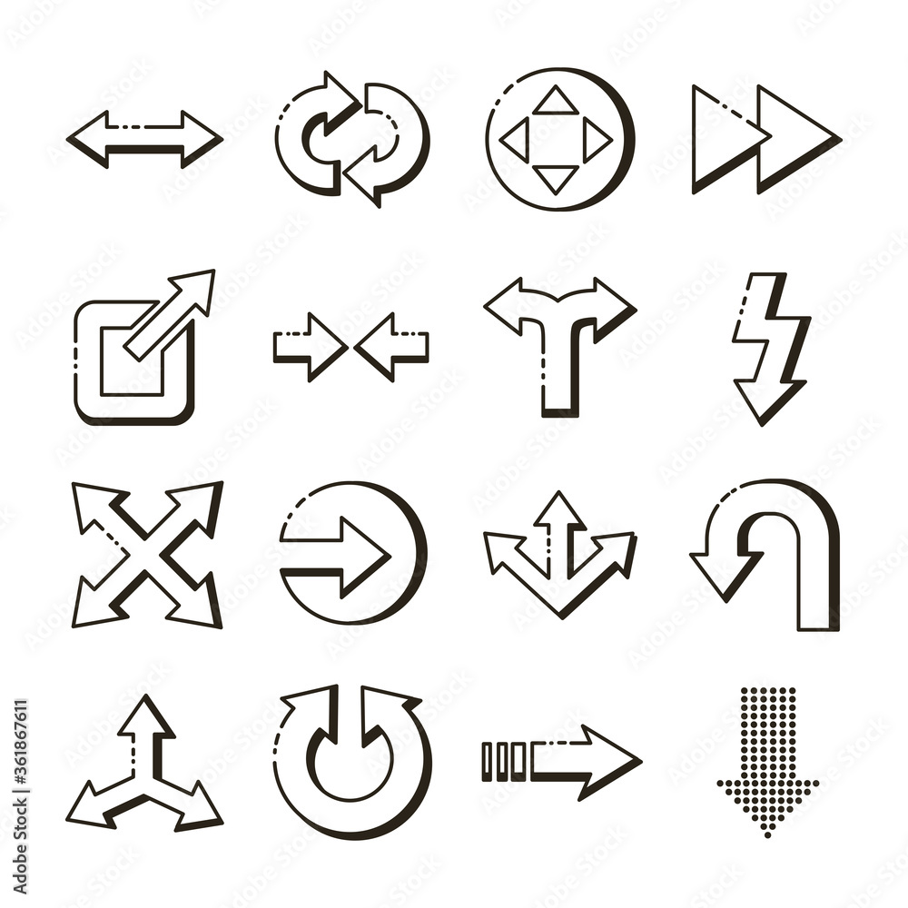 bundle of arrows set icons bundle of arrows set icons