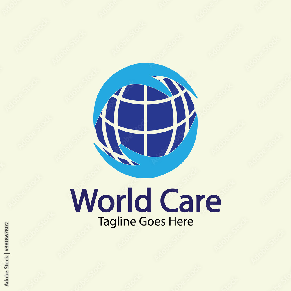 World Care Logo Template Design Vector, Emblem, Design Concept, Creative Symbol, Icon. World Care Logo Template Design Vector, Emblem, Design Concept, Creative Symbol, Icon.