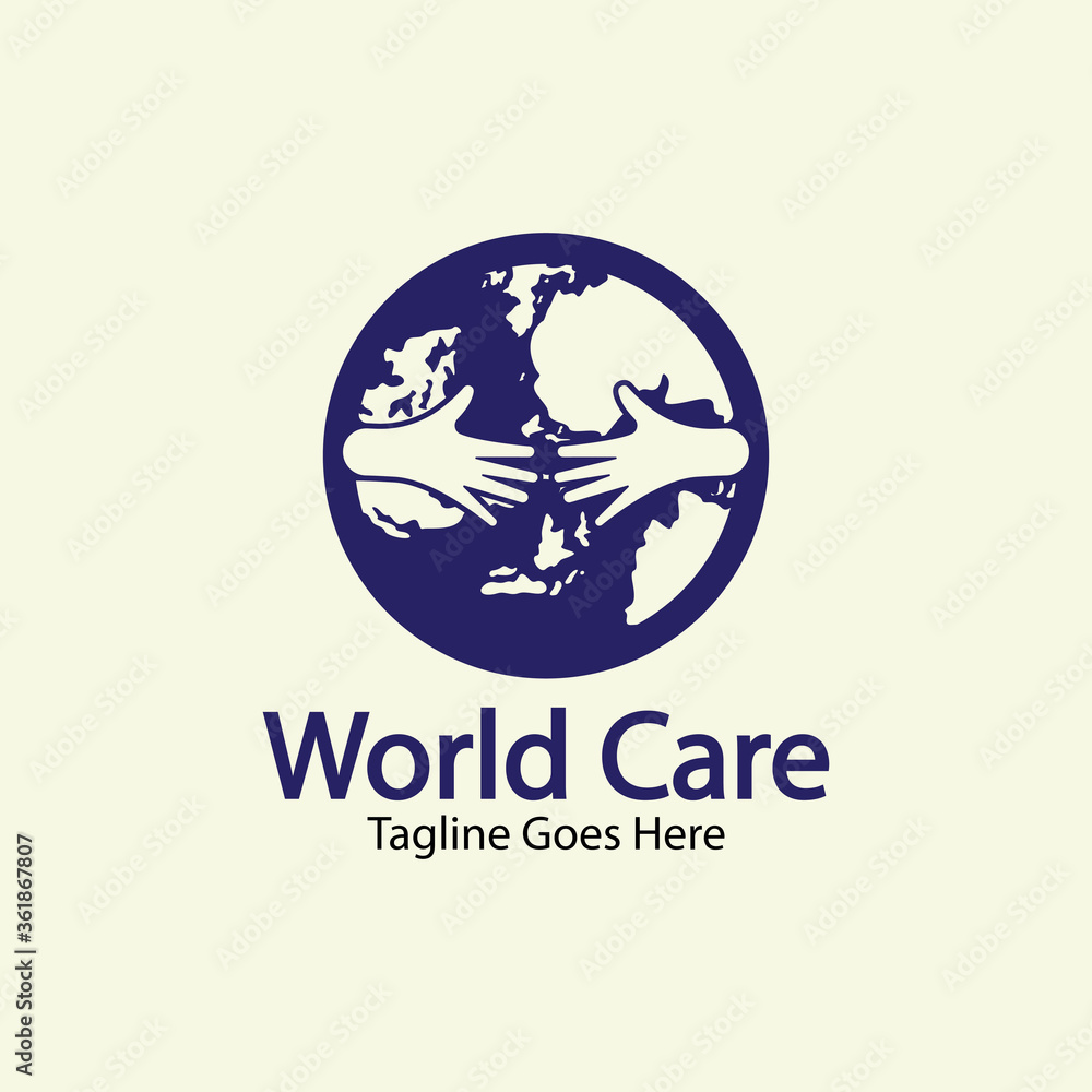 World Care Logo Template Design Vector, Emblem, Design Concept, Creative Symbol, Icon.