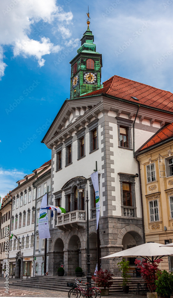 the old town square in Ljubljana