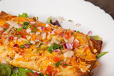 delicious mexican chicken enchilada with VEGETABLES PICADILLO
