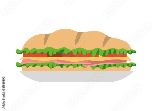 sandwich on plate design, food eat restaurant and menu theme Vector illustration