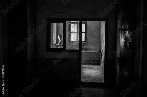 Sinop prison ward wimdows lack and white