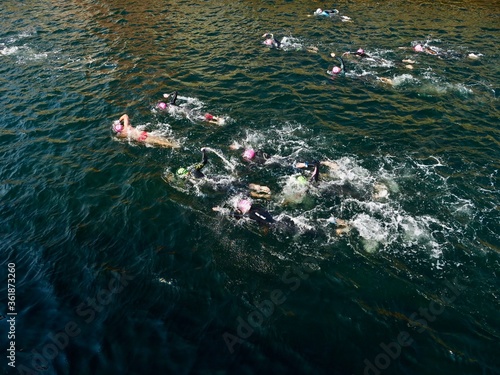 Photography Some swimmers in the water of Copenhagen in the end of august.