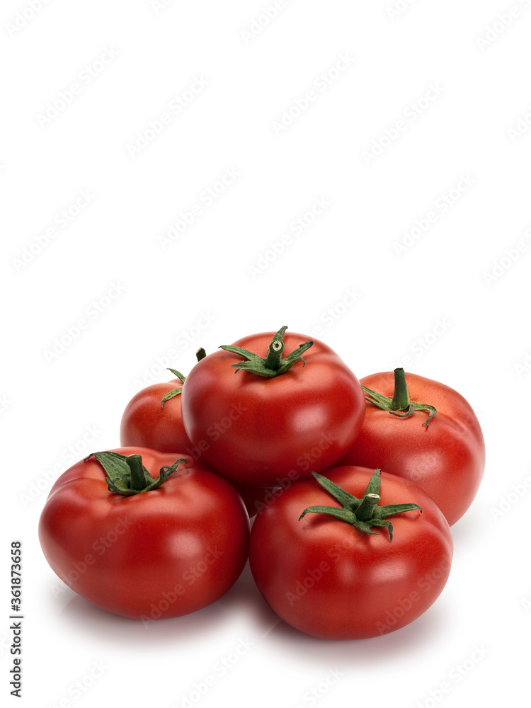 Pyramid combined from five ripe tomatoes Pyramid combined from five ripe tomatoes