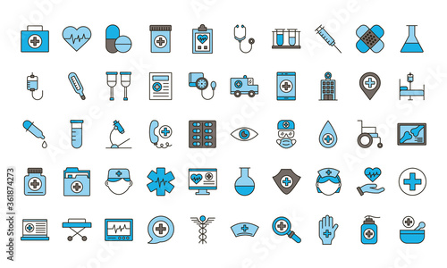 bundle of medical set icons