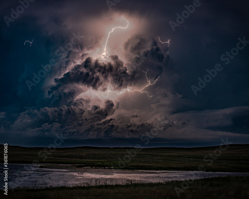 Lightning, Thunder and Severe Weather Over Bodies of Water on the Greta Plains