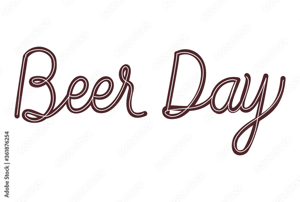 Beer day text design, Pub alcohol bar brewery drink ale and lager theme Vector illustration