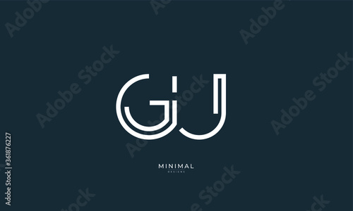 Alphabet letter icon logo GU