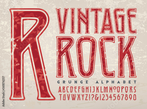 A Condensed Capitals and Numbers Alphabet in a Classic Rock 1970s Style of Lettering; This Font Also References Type Styles from the Art Deco Design Period
