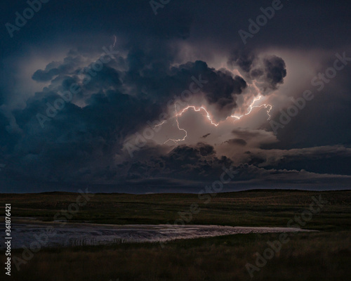 Lightning, Thunder and Severe Weather Over Bodies of Water on the Greta Plains