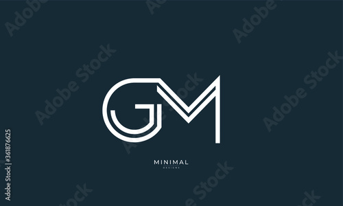 Alphabet letter icon logo GM