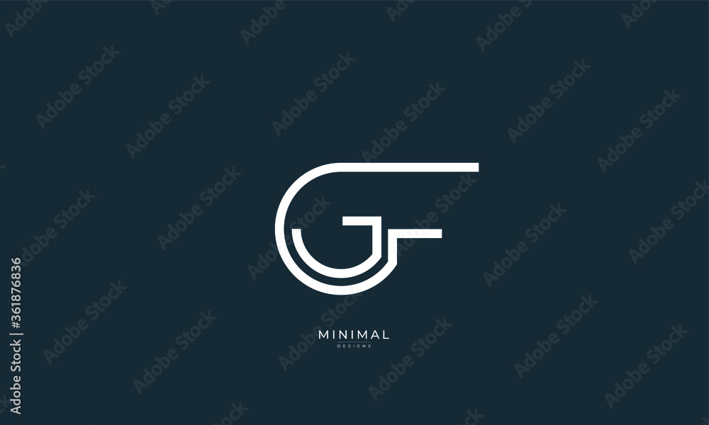 Alphabet letter icon logo GF Alphabet letter icon logo GF
