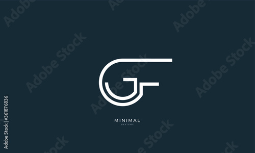 Alphabet letter icon logo GF