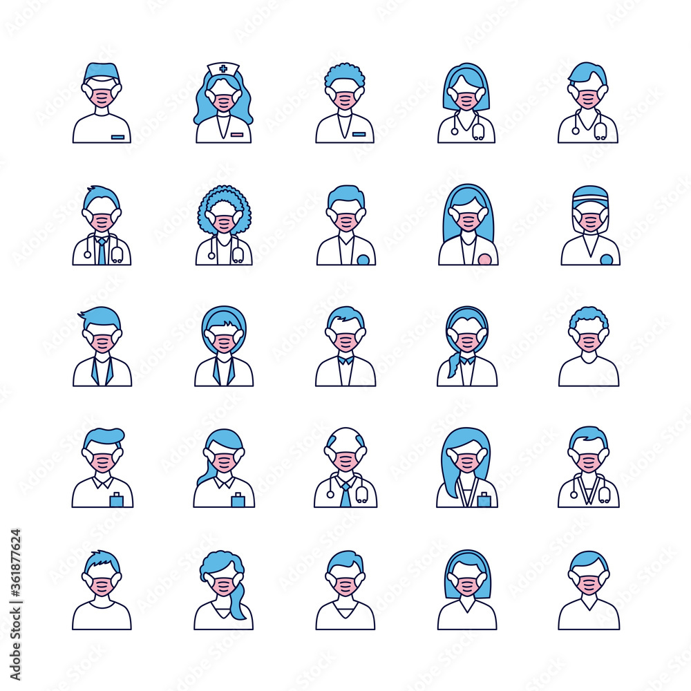 group of people and doctors wearing medical masks group of people and doctors wearing medical masks