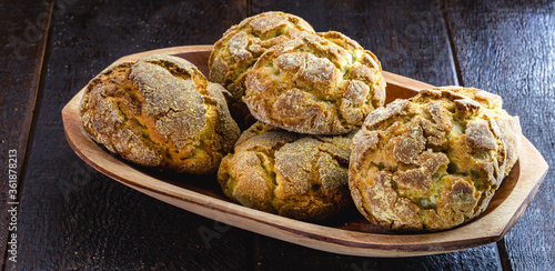 small corn bread, called broinha or broa. Made with flour and corn or cornmeal. photo