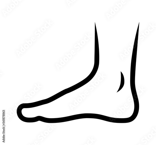 Foot or podiatry profession line art vector icon for apps and websites