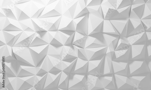  White low poly background texture. 3d rendering. 