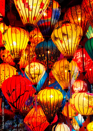 Photography Lantern market in Vietnam