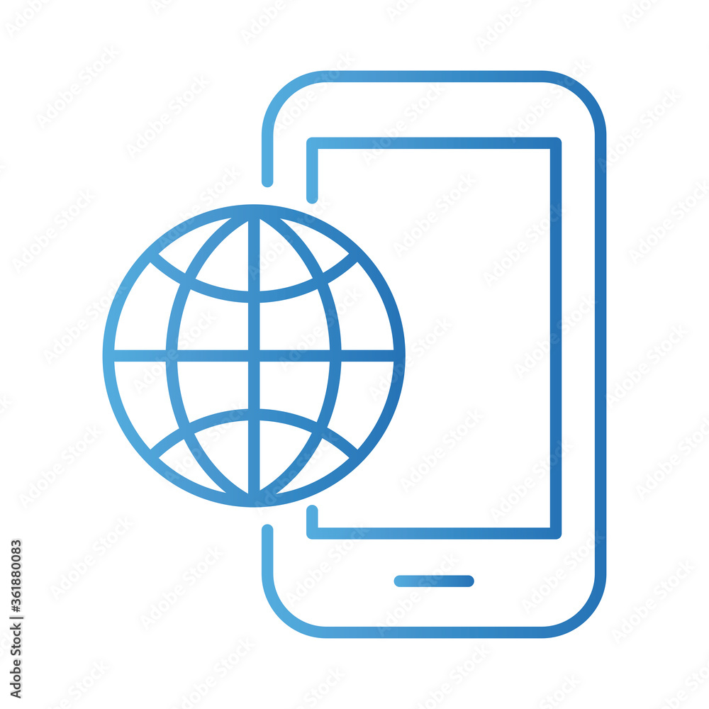 smartphone with sphere browser payments online gradient style smartphone with sphere browser payments online gradient style