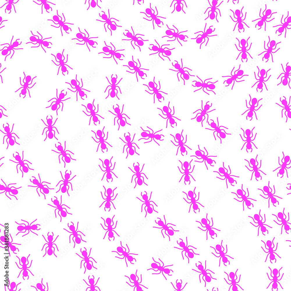 Ants in a line pattern seamless repeat background