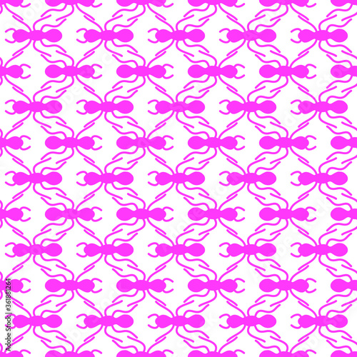 Big ant in a line seamless repeat pattern background