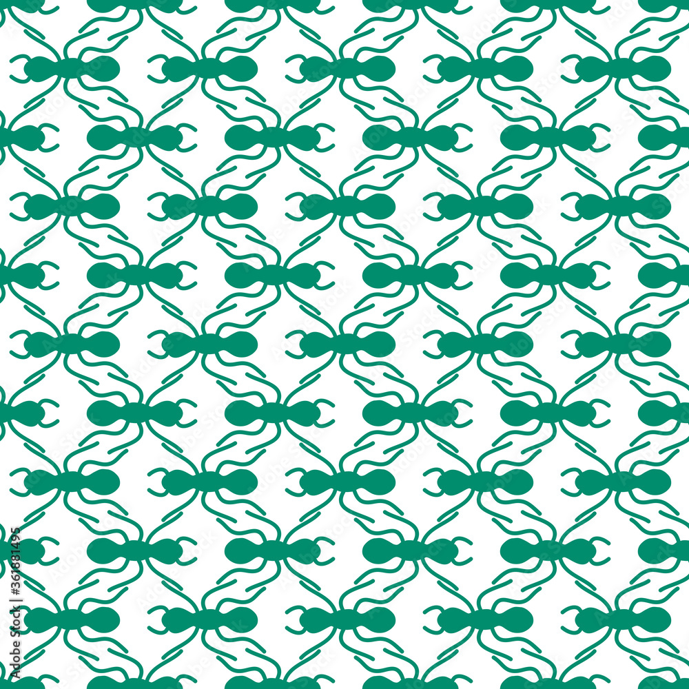 Big ant in a line seamless repeat pattern background