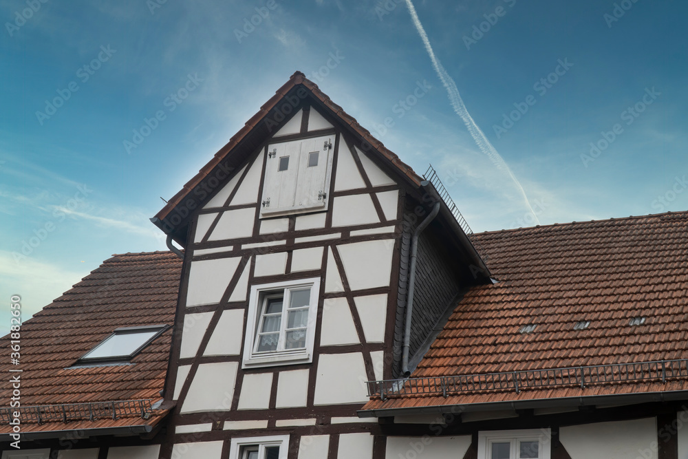 House gable of a half timbered House House gable of a half timbered House