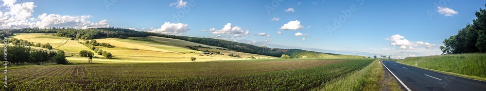 Idyllic panorama from farmland