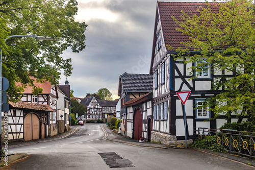 Old half-timbered house in a village in germany