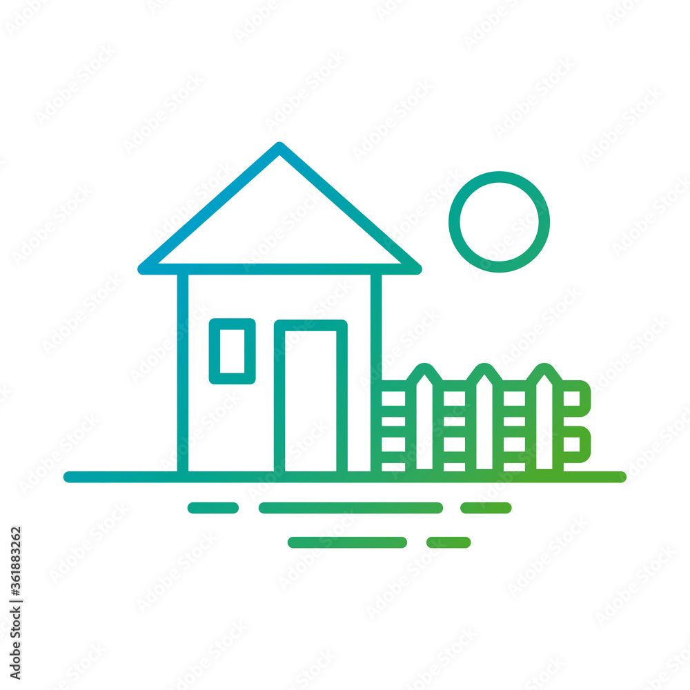 rural house front facade gradient style icon