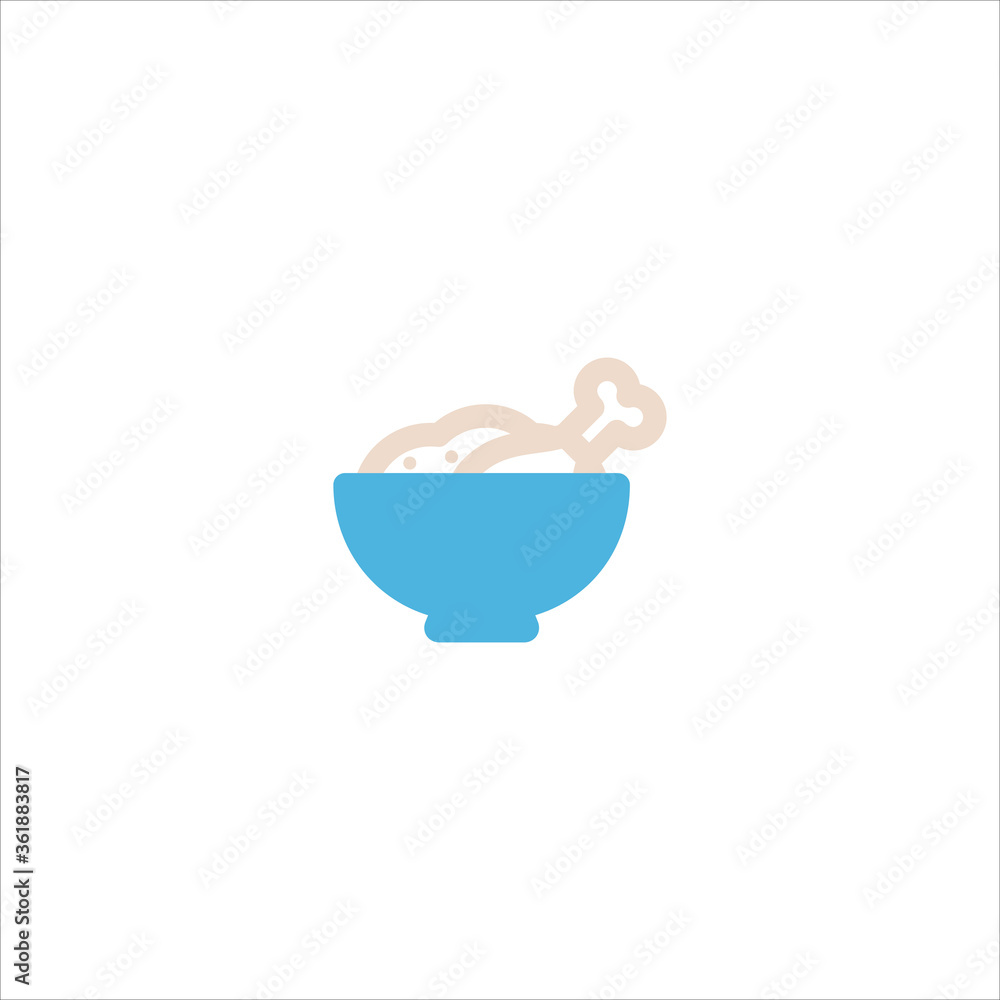 chicken in bowl icon flat vector logo design trendy chicken in bowl icon flat vector logo design trendy