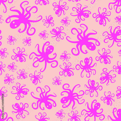 Random simple octopus pattern seamless repeat background © Estalon Industries