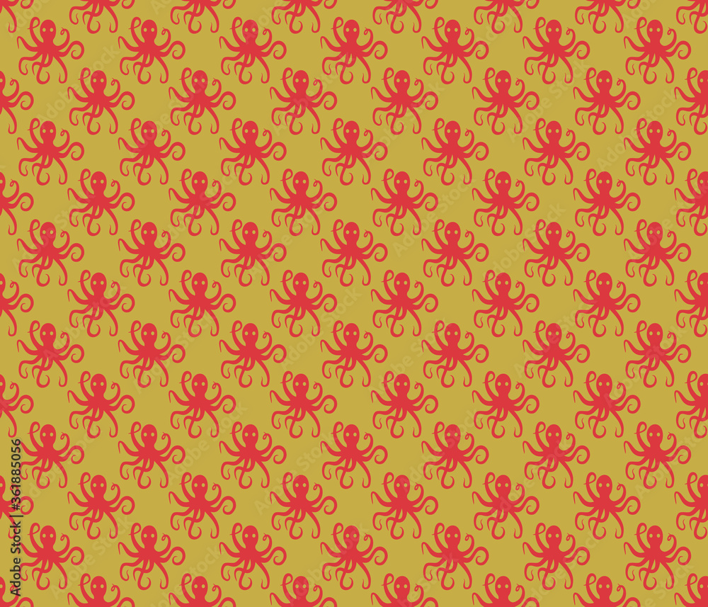 Simple octopus pattern seamless repeat background Simple octopus pattern seamless repeat background
