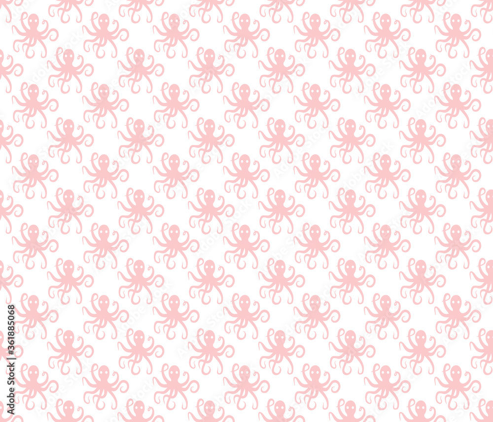 Simple octopus pattern seamless repeat background Simple octopus pattern seamless repeat background