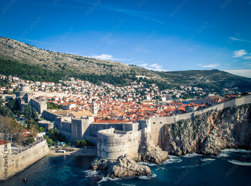 the fortress wall in Dubrovnik 