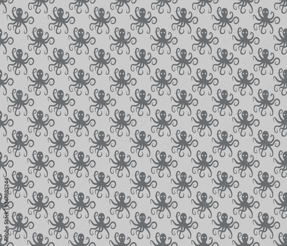 Simple octopus pattern seamless repeat background Simple octopus pattern seamless repeat background